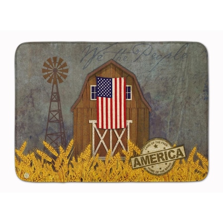 Jensendistributionservices Patriotic Barn Land of America Machine Washable Memory Foam Mat MI2551942